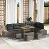 vidaXL Set Divano da Giardino 10 pcs Grigio polyrattan