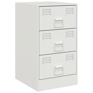 vidaXL Comodino Bianco 34,5x39x62 cm in Acciaio