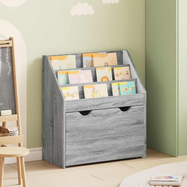 vidaXL Libreria per Bambini Grigio Sonoma 60 x 29,5 x 69 cm