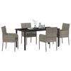 vidaXL Set da Pranzo per Giardino con cuscino 5 pcs Grigio polyrattan
