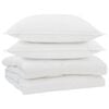 vidaXL Piumone con cuscino 3 pz Bianco Microfibra