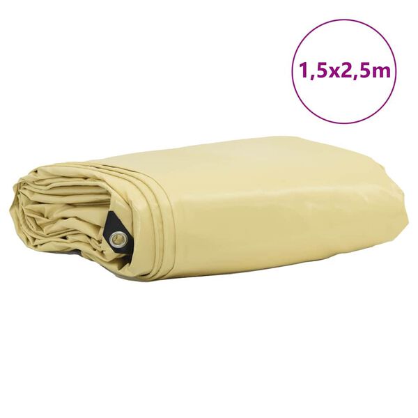 vidaXL Telo 650g / m² Beige 1,5 x 2,5 m Tela con rivestimento in PVC