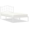 vidaXL Giroletto con Testiera Metallo Bianco 100x190 cm
