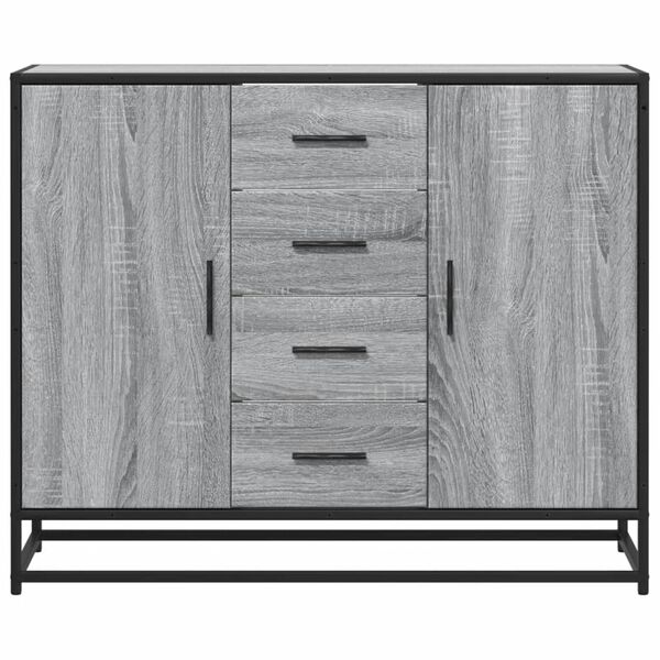 vidaXL Credenza Grigio Sonoma 92x35x76 cm in Legno Multistrato