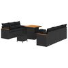 vidaXL Set Divano da Giardino 14 pz 9-Numero di posti Nero polyrattan