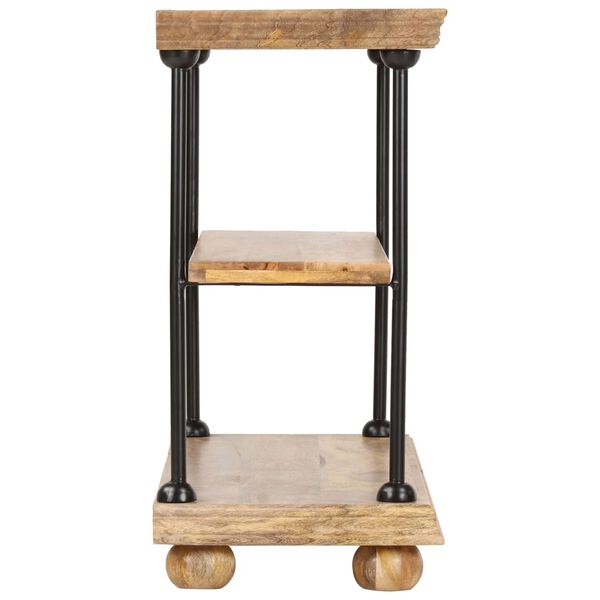 vidaXL Libreria a 2 Livelli 110x35x75cm in Massello di Mango e Acciaio