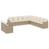 vidaXL Set Divani da Giardino 11 pz con Cuscini Beige in Polyrattan