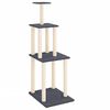 vidaXL Albero per Gatti con Tiragraffi in Sisal Grigio Scuro 149 cm