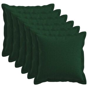 vidaXL Federa 6 pz HOUTEN Verde Scuro 30 x 30 cm Lino