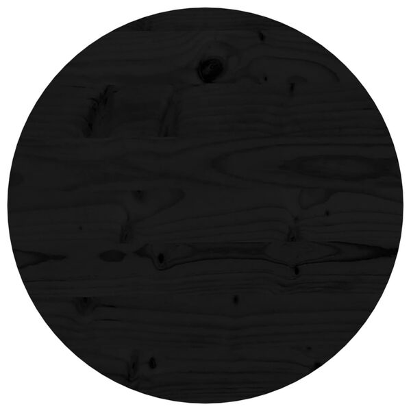 vidaXL Piano Tavolo Rotondo Nero &Oslash;40x3 cm in Legno Massello di Pino