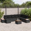 vidaXL Set Divano da Giardino con cuscino 9 pcs Nero Polyrattan