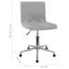 vidaXL Sedie da Pranzo Girevoli 2 pz Grigio Chiaro in Velluto