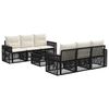 vidaXL Set Divano da Giardino 7 pz Nero polyrattan