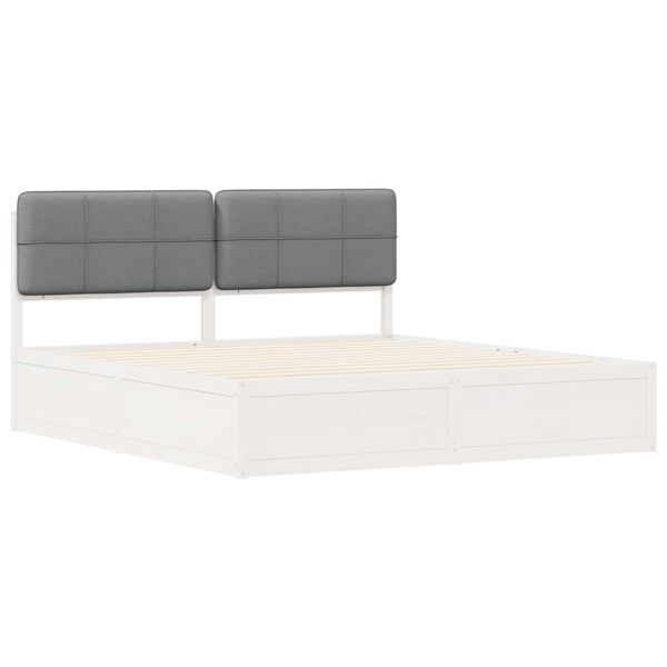vidaXL Letto con Testiera Rivestita Grigio chiaro 200 x 200 cm