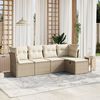 vidaXL Set Divano da Giardino 5 pz con Cuscini Beige in Polyrattan