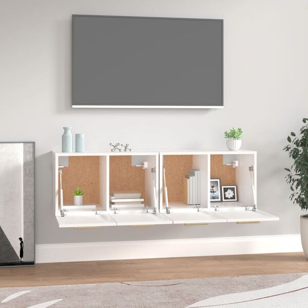 vidaXL Mobili Parete 2 pz Bianco 60x36,5x35 cm Legno Multistrato
