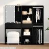 vidaXL Set Tavolo da Trucco LED Rovere Nero 140 x 40 x 140 cm