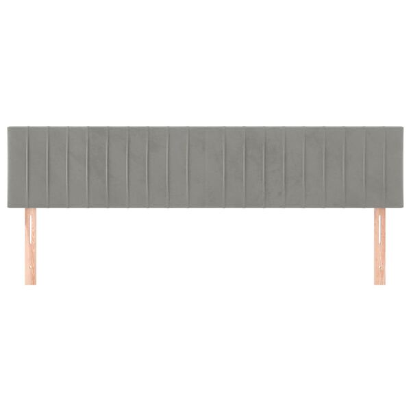 vidaXL Testiera 2 pz Grigio Chiaro 80x5x78/88 cm in Velluto