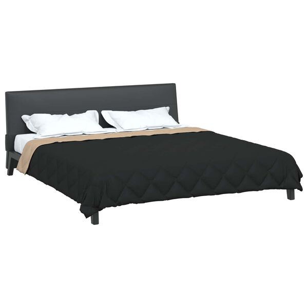 vidaXL Duvet Estivo Nero e Talpa 220 x 260 cm Microfibra