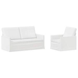 vidaXL Set di divani 2 pcs Bianco Tessuto