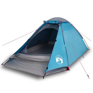 vidaXL Tenda da Campeggio a Cupola per 2 Persone Blu Impermeabile