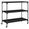 vidaXL Carrello da Cucina Nero 102x50x95 cm in Legno Multistrato