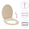 vidaXL Tavoletta WC a Chiusura Ammortizzata Beige Ovale