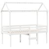 vidaXL Letto a Soppalco con Tetto Bianco 75x190 cm in Legno di Pino