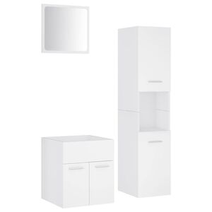 vidaXL Set Mobili da Bagno Bianco in Truciolato