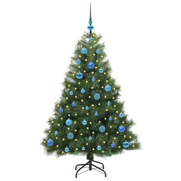 vidaXL Albero di Natale artificiale con 150 LED Verde 150 cm PE e PVC