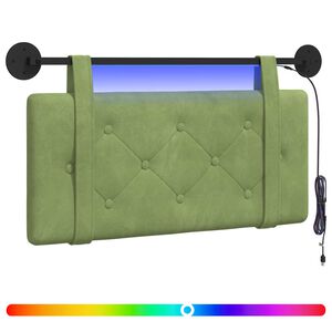 vidaXL Testiera sospesa Con luce LED Verde chiaro Velluto
