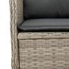 vidaXL Panchina da giardino 2 pcs Grigio chiaro Poly Rattan