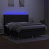 vidaXL Letto a Molle con Materasso e LED Nero 160x200 cm in Tessuto