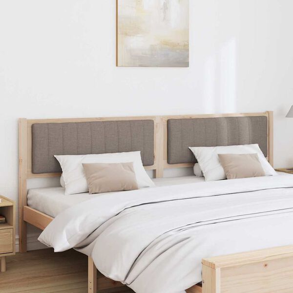 vidaXL Testiera imbottita con testiera Marrone 200 cm Pino massello