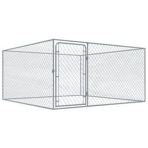 vidaXL Recinto per Cani da Esterno in Acciaio Zincato 2x2x1 m