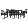 vidaXL Set da Pranzo per Giardino 7 pcs Nero