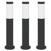 vidaXL Lampioni a palo 3 pz 50 cm Acciaio Inox IP44