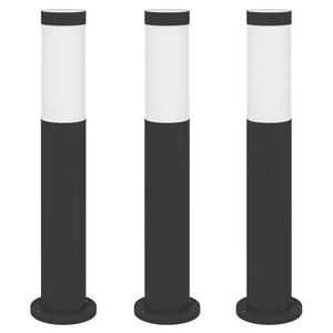 vidaXL Lampioni a palo 3 pz 50 cm Acciaio Inox IP44