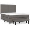 vidaXL Giroletto a Molle con Materasso Grigio 140x190 cm in Similpelle