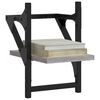 vidaXL Mensole a Parete con Aste 2pz Grigio Sonoma 20x25x30 cm
