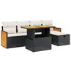 vidaXL Set Divano da Giardino 6 pz con Cuscini Nero in Polyrattan