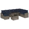 vidaXL Set Divani da Giardino 9 pz con Cuscini Grigio in Polyrattan