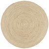 vidaXL Tappeto Lavorato a Mano in Juta Design a Spirale Bianco 120 cm