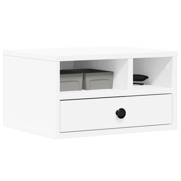 vidaXL Supporto per Stampante Bianco 40x32x22,5 cm Legno Multistrato