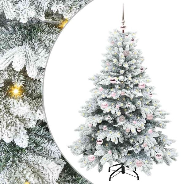 vidaXL Albero di Natale artificiale con 150 LED Bianco 150 cm PE e PVC