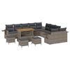 vidaXL Set Divano da Giardino 14 pz Grigio polyrattan