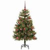 vidaXL Albero di Natale artificiale pieghevole con coni Verde 120 cm