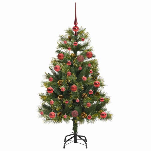 vidaXL Albero di Natale artificiale pieghevole con coni Verde 120 cm