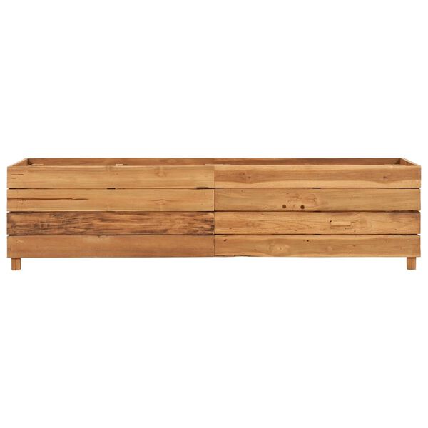 vidaXL Letto Rialzato 150x40x38 cm Legno di Teak di Recupero e Acciaio