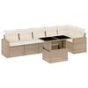 vidaXL Set Divani da Giardino 7 pz con Cuscini Beige in Polyrattan